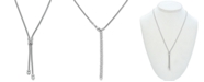Macy's Diamond Lariat Necklace (1/8 ct. t.w.) in Sterling Silver , 20" + 3" extender